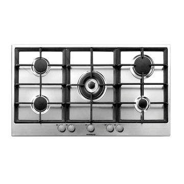 GAS HOB 90CM FRONTAL-5 BURNERS&WOK-INOX