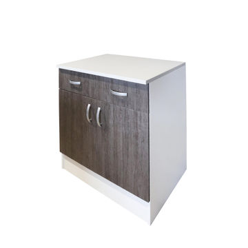 Kitchen Cupboard Base 2Drawe 2 Doors Sprint Dark Wood L80Xh87Xd60Cm