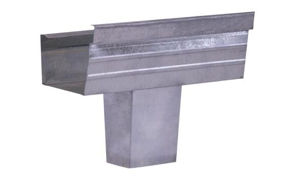 Galvanised Gutter With Square Outlet 100mmX75mmX300mm