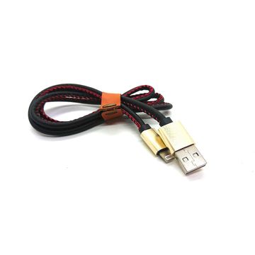 Charging cable micro USB black leather