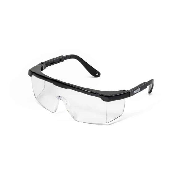 SAFETY SPECTACLE BLACK FRAME CLEAR