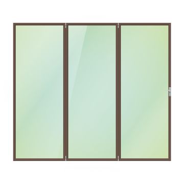 Aluminium folding door bronze 3 panel right hand opening W2400MM x H2100MM