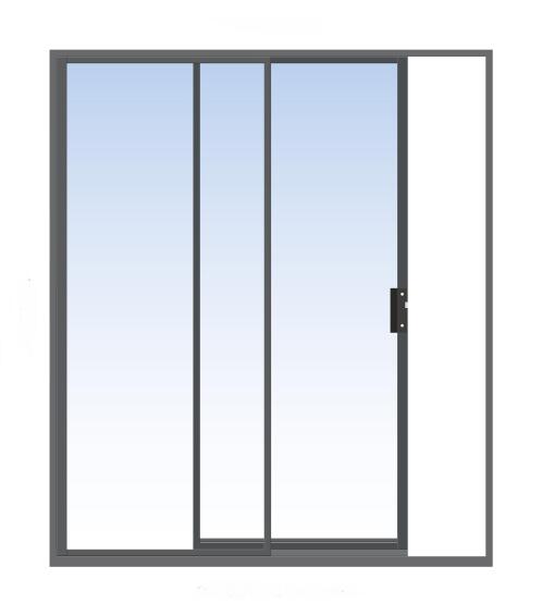 Aluminium sliding door charcoal 1 panel sliding W1800MM x H2100MM