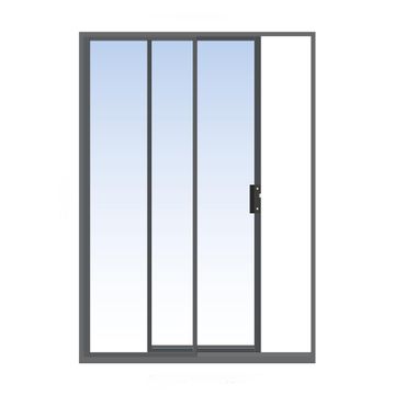 Aluminium sliding door charcoal 1 panel sliding W1500MM x H2100MM