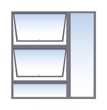 Window Steel Top Hung TD57S5 Left Hand Opening F7 (standard profile)-w1486xh1534mm