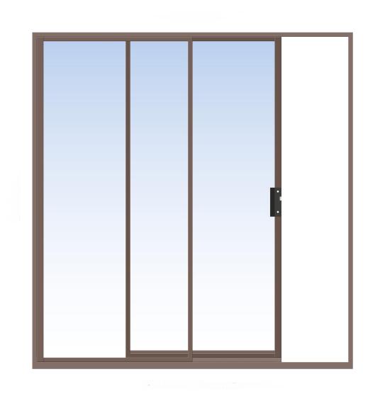 ALUMINIUM SLIDING DOOR BRONZE 1 PANE SLIDING W2000MM x H2100MM