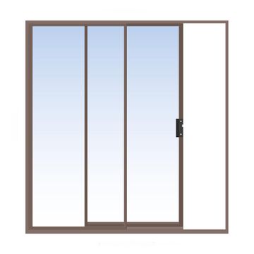 ALUMINIUM SLIDING DOOR BRONZE 1 PANE SLIDING W2000MM x H2100MM
