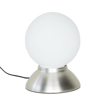 Inspire touch switch bedside lamp white and silver