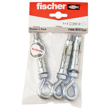 Wall bolt FWB M10 BP FISCHER eye 3 pack