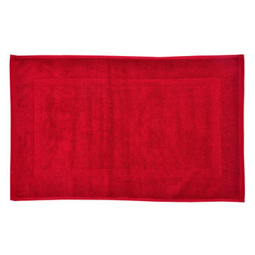Bath mat woven rectangle cotton SENSEA Terry cherry red 50X80CM