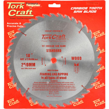CIRCULAR SAW BLADE TCT 250 X 40T 16MM GENERAL PURPOSE COMBINATION