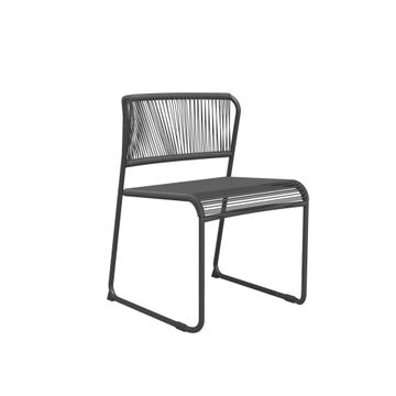 Naterial Duo Wicker & Steel Patio Chair Grey D50cmxW59cmxH71.5cm (Excludes Table)