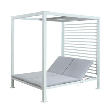 Sun Lounger Gazebo Double Bed Litos White