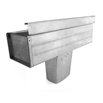 Galvanised Gutter With Square Outlet And Right Stopend