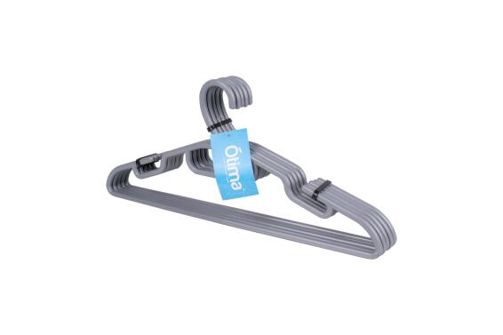 Otima plastic coat hanger 5 pack silver