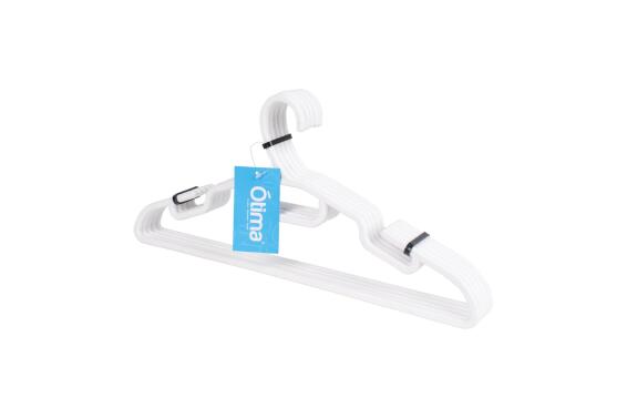 Otima plastic coat hanger 5 pack white