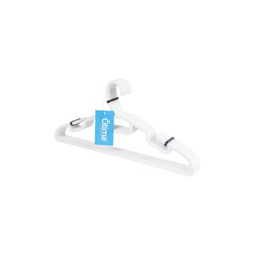 Otima plastic coat hanger 5 pack white