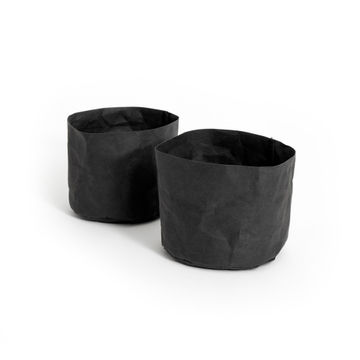 Eco-friendly round storage basket black set of 2