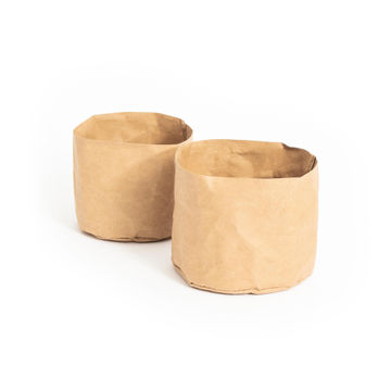 Eco-friendly round storage basket natural set of 2