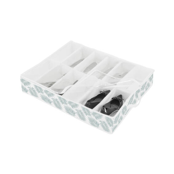 Shoe Storage Bag Palm Leaf Green And White W76xD60x15cm