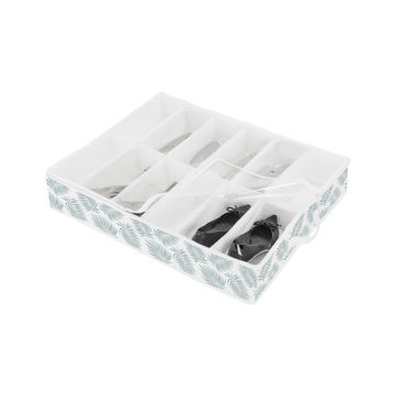 Shoe Storage Bag Palm Leaf Green And White W76xD60x15cm