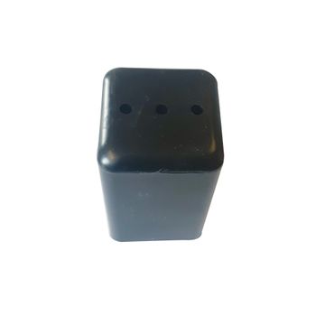 Tapered square bun Foot 60 x 60 x 100mm FIT black plastic