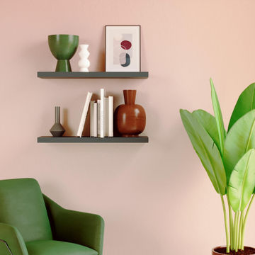 Spaceo floating shelf black 80x23cm