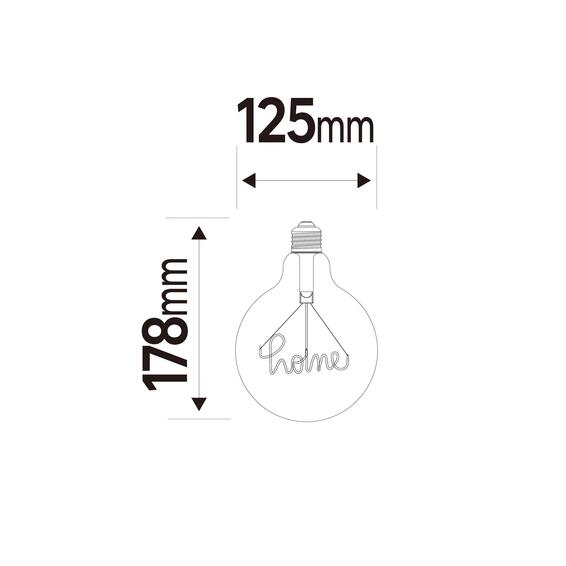 Lexman led filament light bulb g125 e27 3.5w warm white amber
