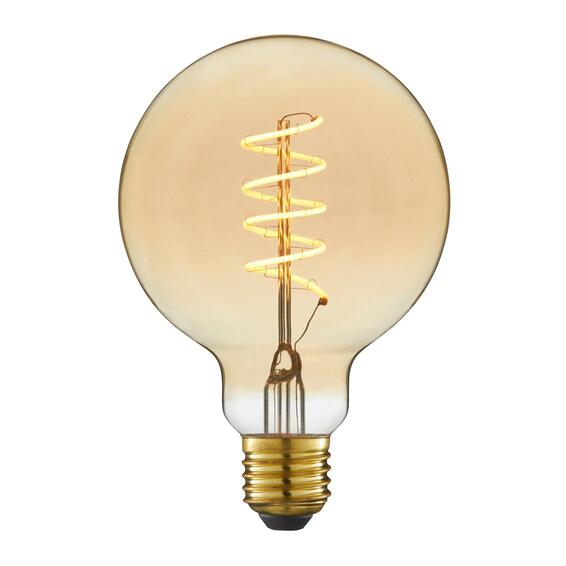 Led filament light bulb g95 e27 4.9w 400lm2200k 330d 25000h spiral ambercblexman
