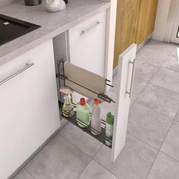 Delinia Kitchen Base Cupboard Pull Out Dish Towel Storage Organiser With Utility Rack H51Cm X W11,8Cm X D47,5Cm