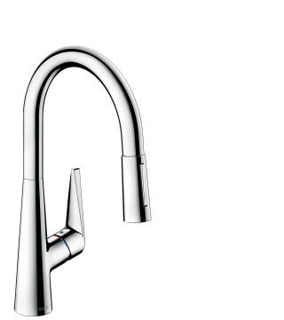 Kitchen tap single lever mixer pull out chrome HANSGROHE Talis M51 258x121x400mm