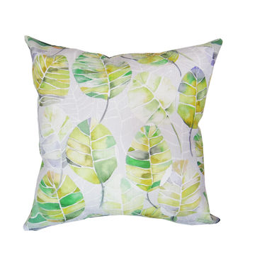 CUSHION 50X50 LEAF PRINT PLAIN BACKING
