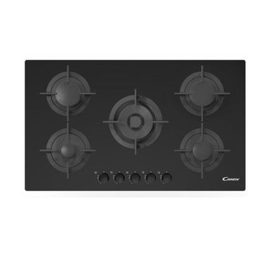 GAS HOB 90CM GLASS-5 BURNERS&WOK BLACK