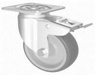 Caster wheel swivel plate with brake Tente 75mm 