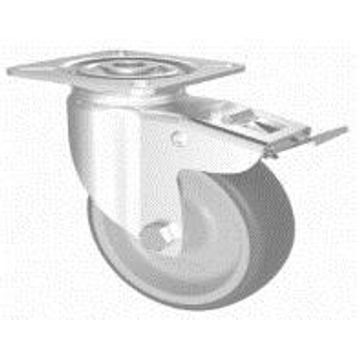 Caster wheel swivel plate with brake Tente 75mm 
