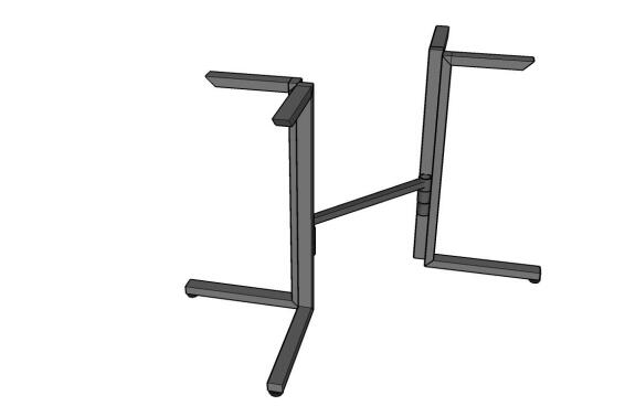Table Legs Steel Black Cluster Rectangle Adjustable Pack of 4