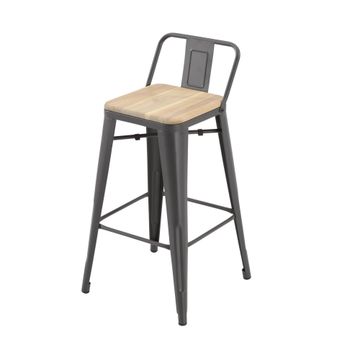 Bar Stool Oxford Steel Acacia Anthracite