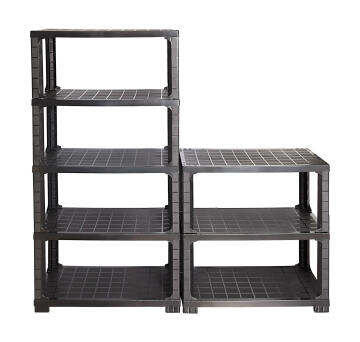 Heavy Duty Plastic Shelf With 3 Tiers Black H173xW89xD45cm