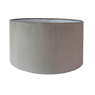 silver velvet drum lamp shade  32cm
