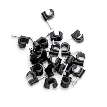 CABLE CLIP 6MM ROUND PROTON BLACK (20)