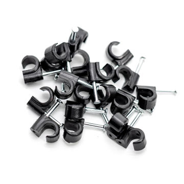 CABLE CLIP 8MM ROUND PROTON BLACK (20)