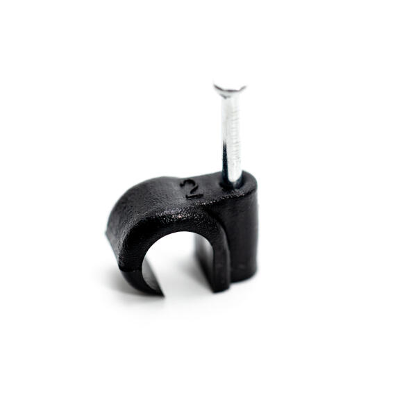 CABLE CLIP 8MM ROUND PROTON BLACK (50)