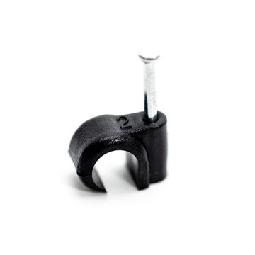 CABLE CLIP 8MM ROUND PROTON BLACK (50)