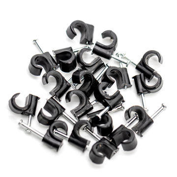 CABLE CLIP 9MM ROUND PROTON BLACK (20)