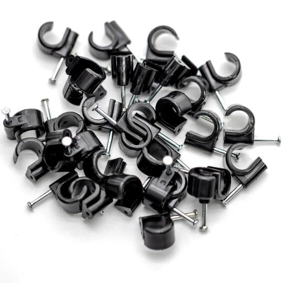 CABLE CLIP 10MM ROUND PROTON BLACK (50)