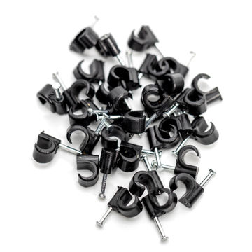 CABLE CLIP 9MM ROUND PROTON BLACK (50)