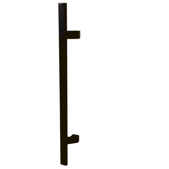Oval pull handle offset stainless steel matte black 600mm