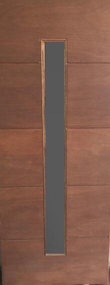 Exterior door marine plywood 5 panel with glass