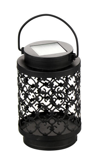 portable lantern  light solar powered demask black