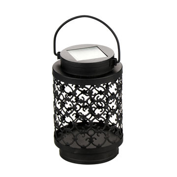 portable lantern  light solar powered demask black